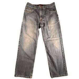 Vintage Perry Ellis America, Distressed Wash Baggy Wide Leg Jeans, Size: 34x30